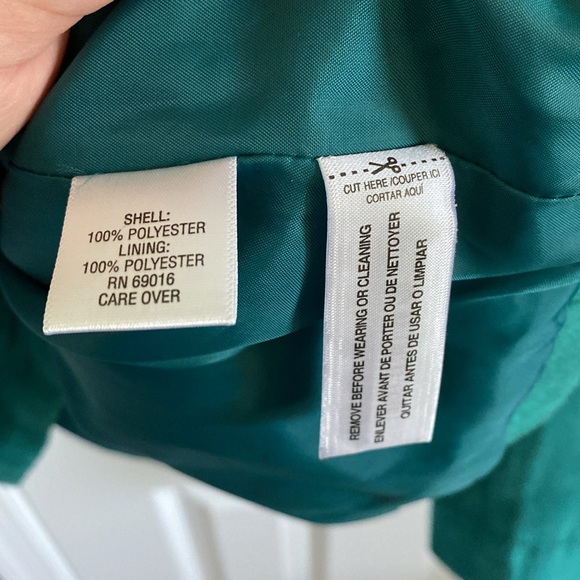 Studio Works Womens Size 10 Faux Suede Jacket Green Teal Fully Lined Lightweight - Picture 6 of 8